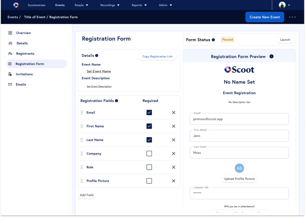 Powerful New Features to Accelerate Sales Registration form